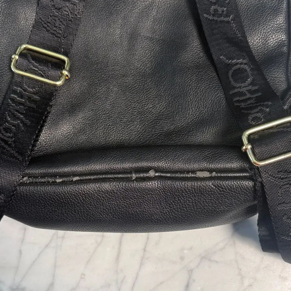 Betsey Johnson Black & White Bow Faux Leather Striped Backpack - Picture 6 of 10
